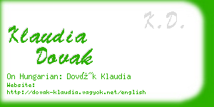 klaudia dovak business card